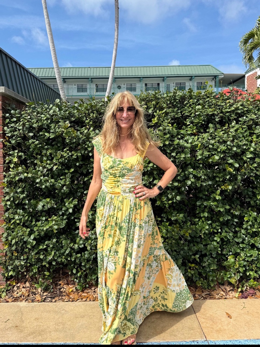 Free People Sasha Maxi Dress in Lemon Combo